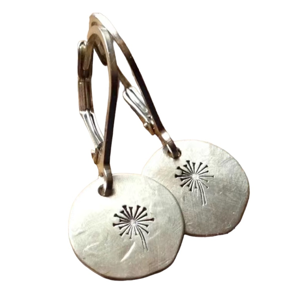 Boho Style Flower Seed Round Drop Earrings